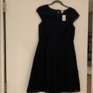 JCrew Black eyelet cotton dress. Fully lined.